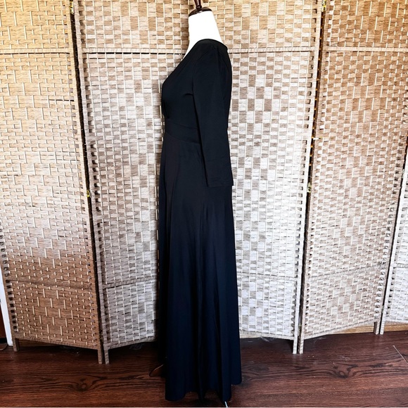 NWT black stretch knit Poseshe maxi dress L - Picture 8 of 13